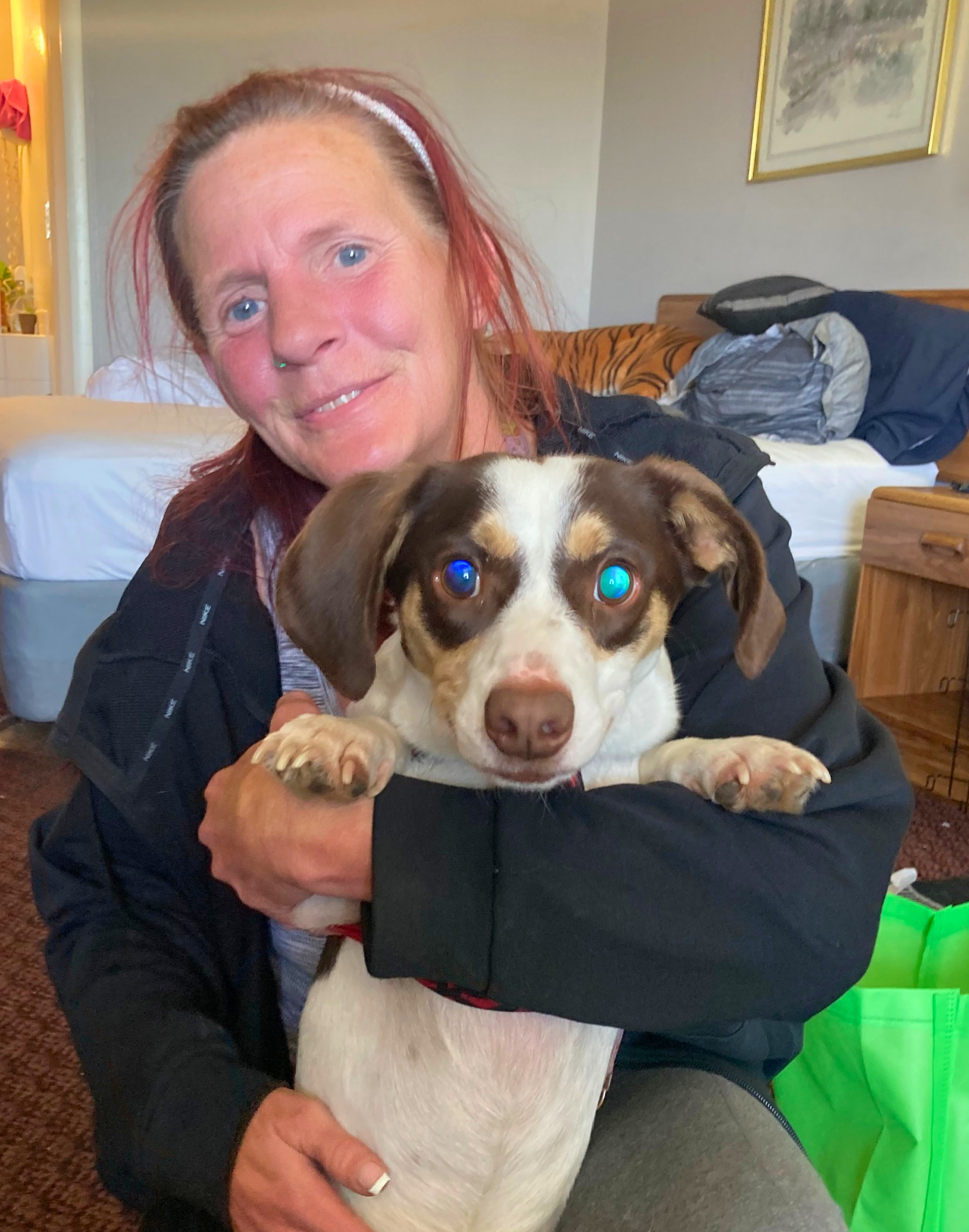Diane and Clumsy, the dog